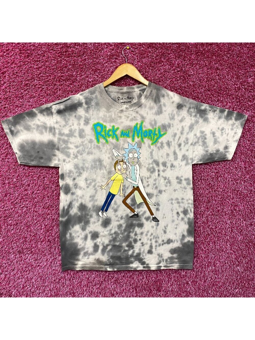 Adult Swim Rick & Morty Animated Show Tie Dye T-Shirt Large